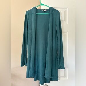 Athleta ribbed open cardigan with hood